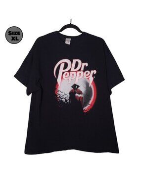 Dr Pepper: Dracula USED Shirt (XL, Black, Vampires, Promo, Soft Drink)